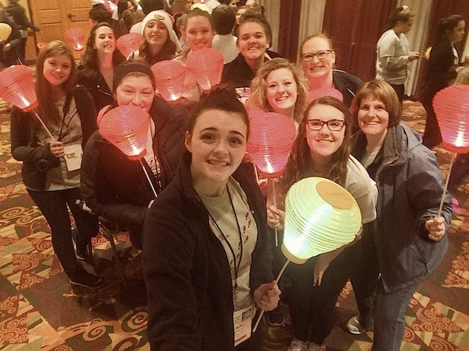 A group of Wilmot HOSA students and other supporters come together at the Light Walk in support of the Leukemia and Lymphona Society. Participation in the walk one of the student organization's community service projects (Submitted/The Report)